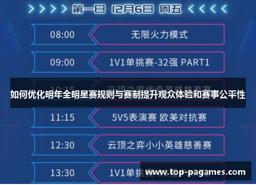 如何优化明年全明星赛规则与赛制提升观众体验和赛事公平性